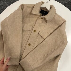 Banana Republic Beige Wool Shirt Jacket